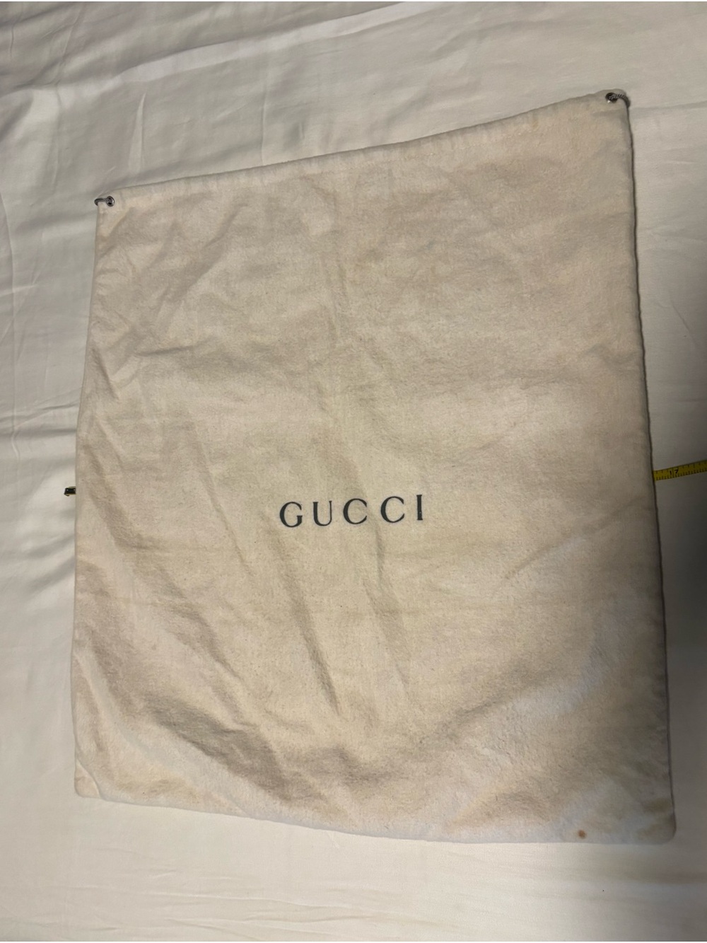 Preowned Gucci Cream and Black Logo Storage Bag